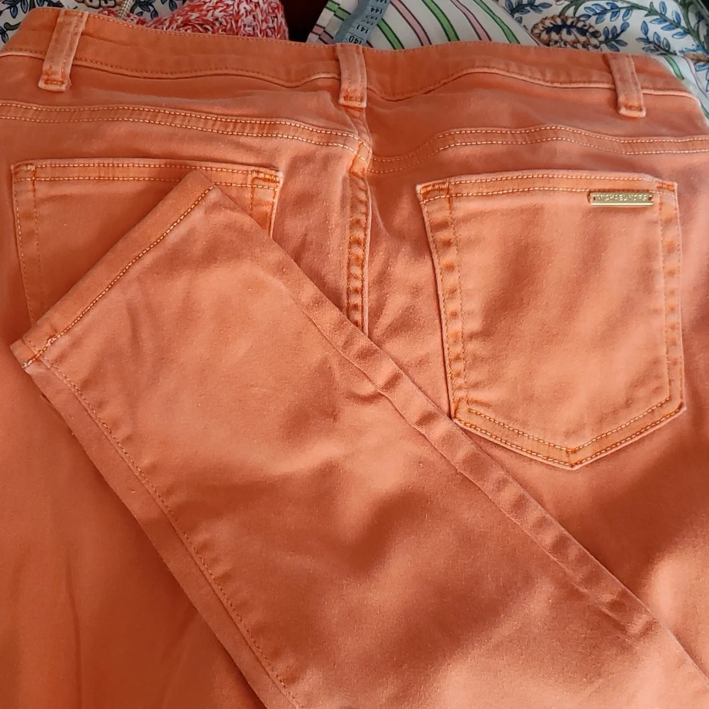 Michael Kors Orange 🍊 Izzy Cropped Skinny pants sz 8